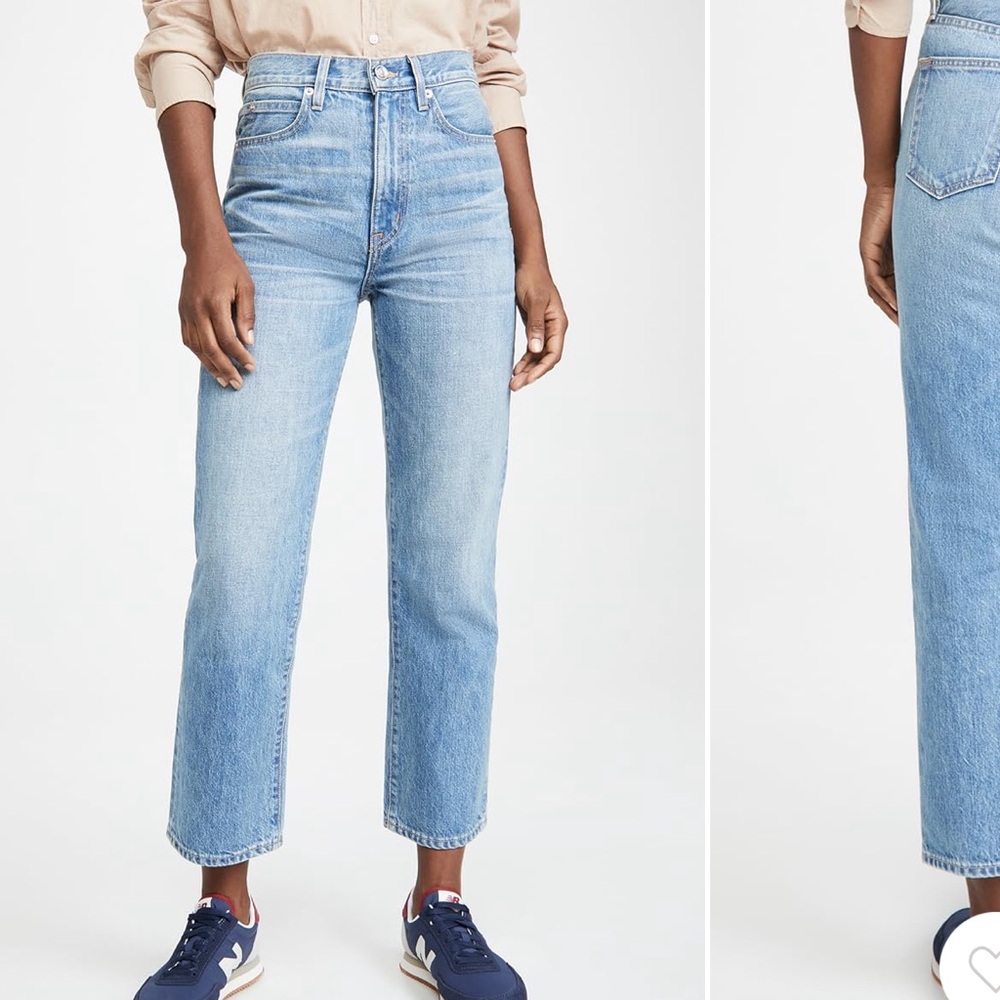 SLVRLAKE London Crop High Rise Straight Leg Jeans, Sweet Thing
